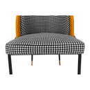 Étkezőszék, fekete-fehér mintás/camel ekobőr, KIRNA