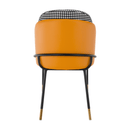 Étkezőszék, fekete-fehér mintás/camel ekobőr, KIRNA