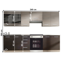 Konyhabútor, világos szürke tölgyfa/sötét tölgyfa, KLANTON