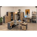 Sarok számítógépasztal, grafit/artisan tölgy, KLAUDIUS TYP 9