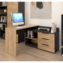 Sarok számítógépasztal, grafit/artisan tölgy, KLAUDIUS TYP 9