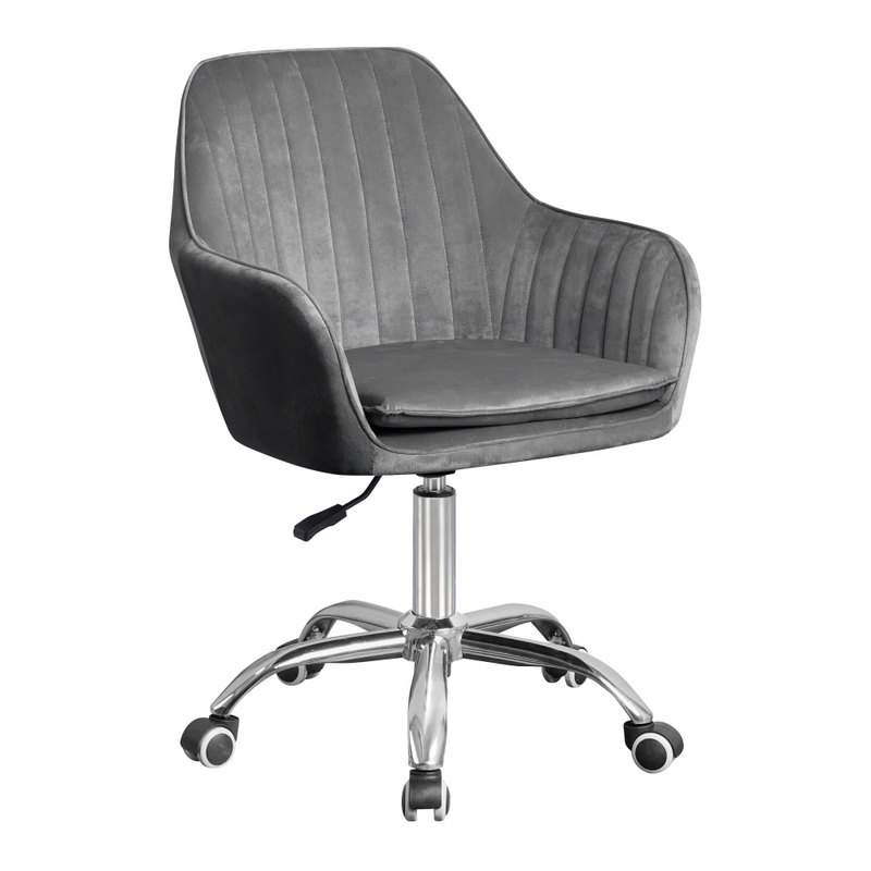 Irodai fotel, szürke Velvet anyag/króm, KLIAN