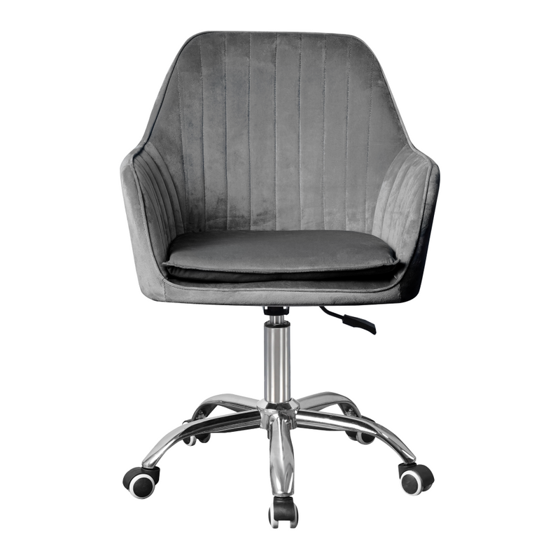 Irodai fotel, szürke Velvet anyag/króm, KLIAN