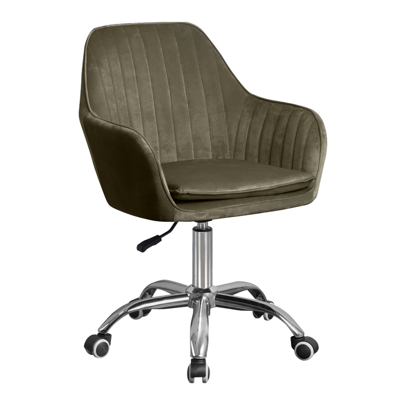 Irodai fotel, szürkésbarna Taupe Velvet anyag/króm, KLIAN