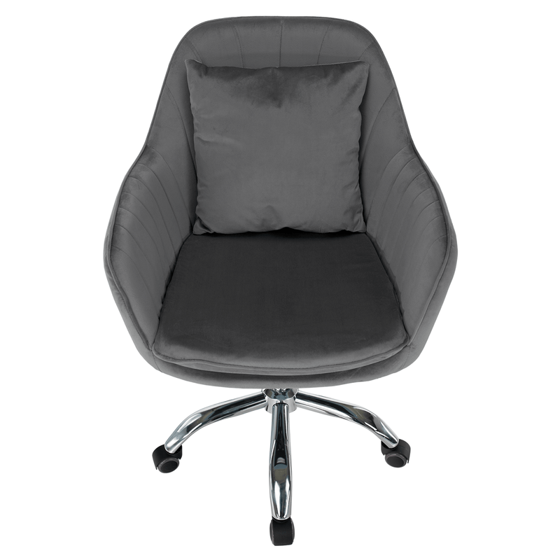 Irodai fotel, szürke Velvet anyag/króm, KLIAN