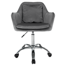 Irodai fotel, szürke Velvet anyag/króm, KLIAN