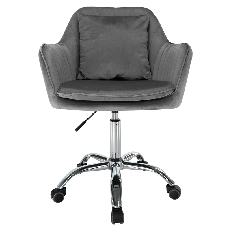 Irodai fotel, szürke Velvet anyag/króm, KLIAN