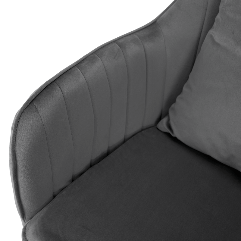 Irodai fotel, szürke Velvet anyag/króm, KLIAN