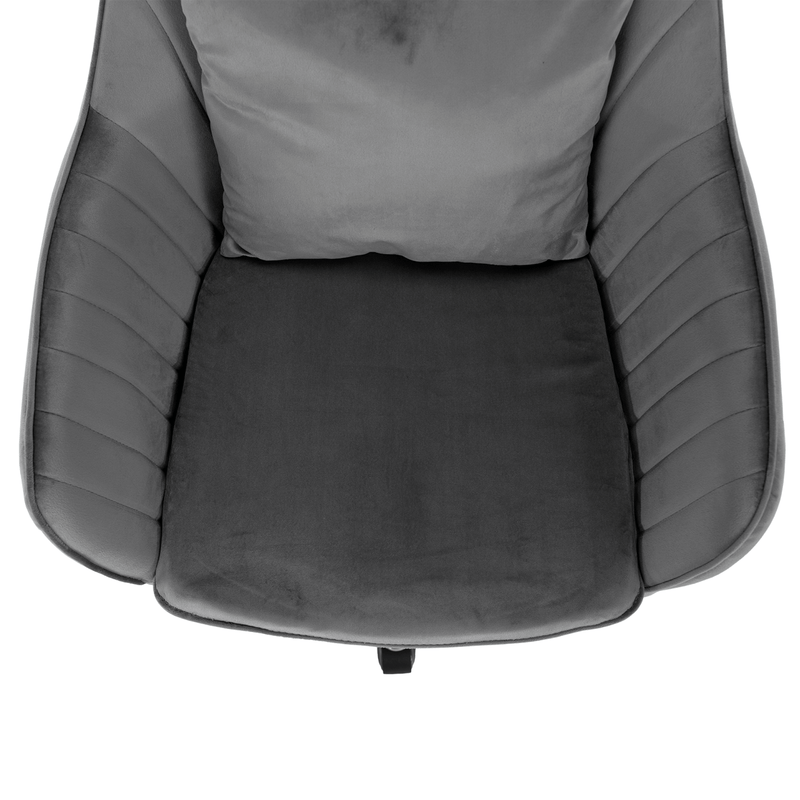 Irodai fotel, szürke Velvet anyag/króm, KLIAN