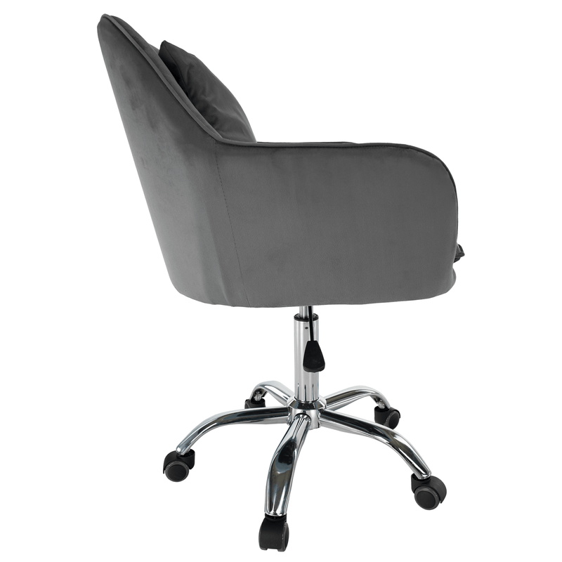 Irodai fotel, szürke Velvet anyag/króm, KLIAN