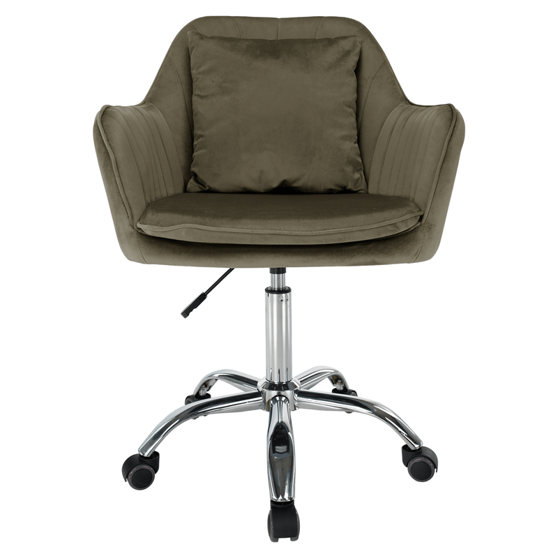 Irodai fotel, szürkésbarna Taupe Velvet anyag/króm, KLIAN