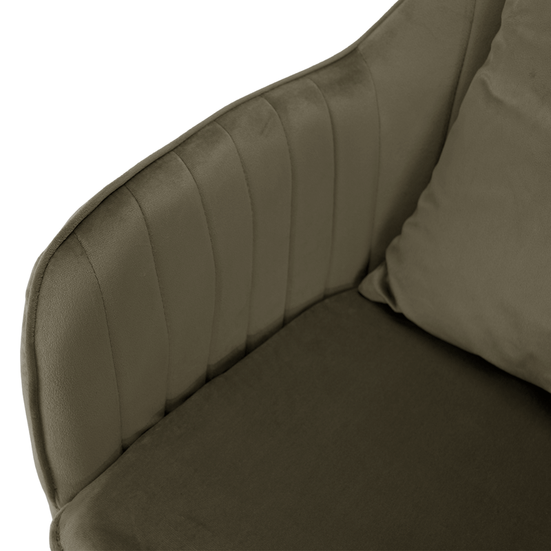 Irodai fotel, szürkésbarna Taupe Velvet anyag/króm, KLIAN