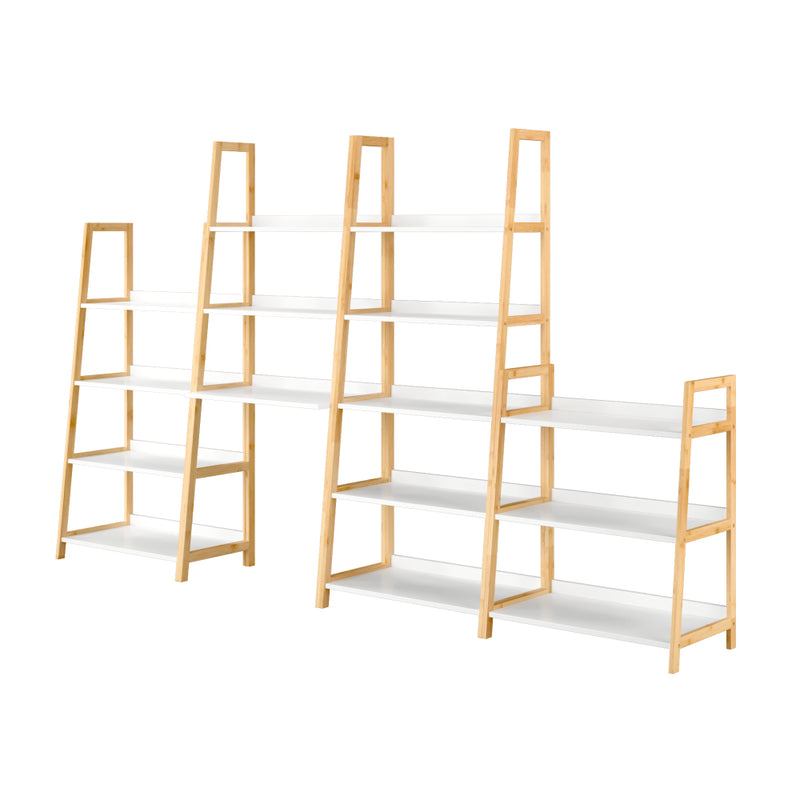 4 polcos állvány, fehér/természetes, KOEN TYP 2