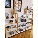 5 polcos állvány, fehér/természetes, KOEN TYP 3