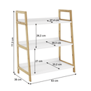 3 polcos állvány, fehér/természetes, KOEN TYP 1