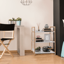 3 polcos állvány, fehér/természetes, KOEN TYP 1