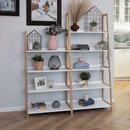 5 polcos állvány, fehér/természetes, KOEN TYP 3