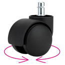 Kerék, 5 db-os szett, fekete, KOLIESKO TYP 1