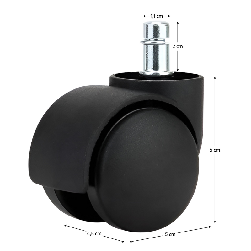 Kerék, 5 db-os szett, fekete, KOLIESKO TYP 1