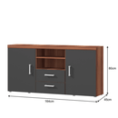 Kombinált komód, szilva/szürke grafit, CHERIS 5