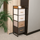 Komód szövet fiókokkal, bézs/barna, HAZEL TYP 1