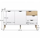 komód, tölgy sonoma / fehér, OSLO 75381