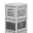 4- fiókos komód, fehér/szürke, BIBI 4