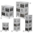 4- fiókos komód, fehér/szürke, BIBI 4