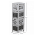 4- fiókos komód, fehér/szürke, BIBI 4