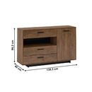 Komód, bolzano tölgy/fekete, DELIS E