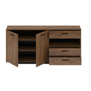 Komód, bolzano tölgy/fekete, DELIS G