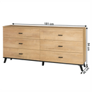 Komód, tölgyfa lefkas/fekete, SIRAN TYP 5