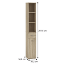 Komód felülépített nyitott polcos tárolóhellyel, sonoma tölgyfa, MARIO NEW TYP B+C