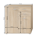 Komód, tölgy sonoma, TAMPA 2-2T2S