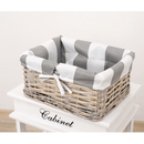 Komód, 4 kosárral, szürke / fehér, MANON 4