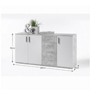 Komód, fehér/beton, POPPY 3