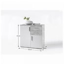 Komód, fehér/beton, POPPY 4