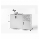 Komód, fehér/beton, POPPY 2