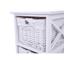 Komód, fa/vesszőfonás/szövet, fehér, RAFAELLO 3