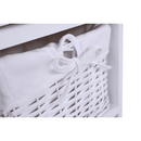 Komód, fa/vesszőfonás/szövet, fehér, RAFAELLO 3