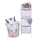 Komód, fa/vesszőfonás/szövet, fehér, RAFAELLO 3