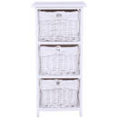 Komód, fa/vesszőfonás/szövet, fehér, RAFAELLO 3