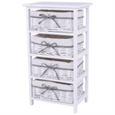 Komód, 4 fiókos, régi fehér, RUBY 4