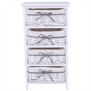 Komód, 4 fiókos, régi fehér, RUBY 4