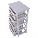 Komód, 4 fiókos, régi fehér, RUBY 4