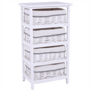 Komód, 4 fiókos, régi fehér, RUBY 4