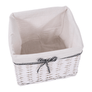 Lóca fonott kosárral és párnával, régi fehér, RUBY1