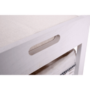 Lóca fonott kosárral és párnával, régi fehér, RUBY1