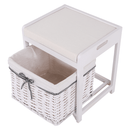 Lóca fonott kosárral és párnával, régi fehér, RUBY1