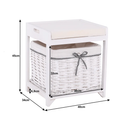 Lóca fonott kosárral és párnával, régi fehér, RUBY1